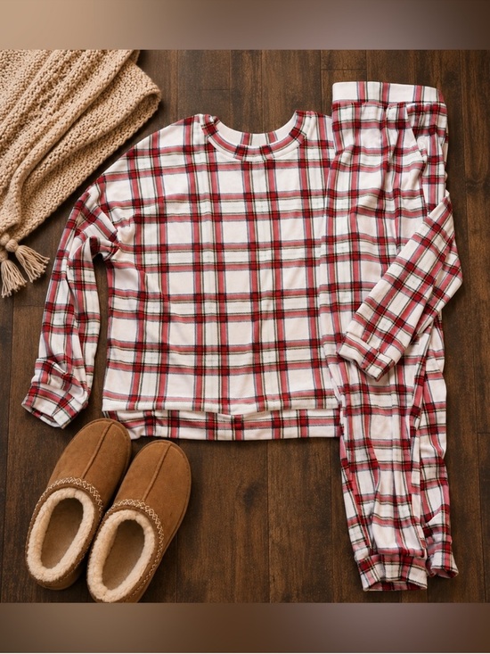 Auden Other - Auden Christmas Plaid Fleece Pajama Set Women’s XXL Red Green Holiday PJs